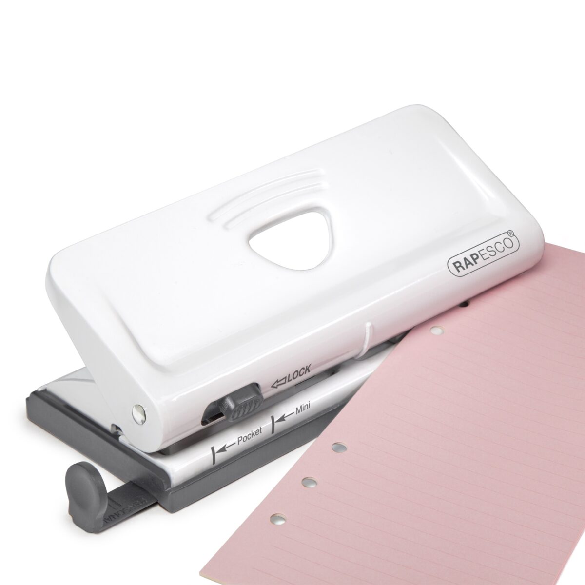 Adjustable 6-Hole Organiser/ Diary Punch - White - immagine 3