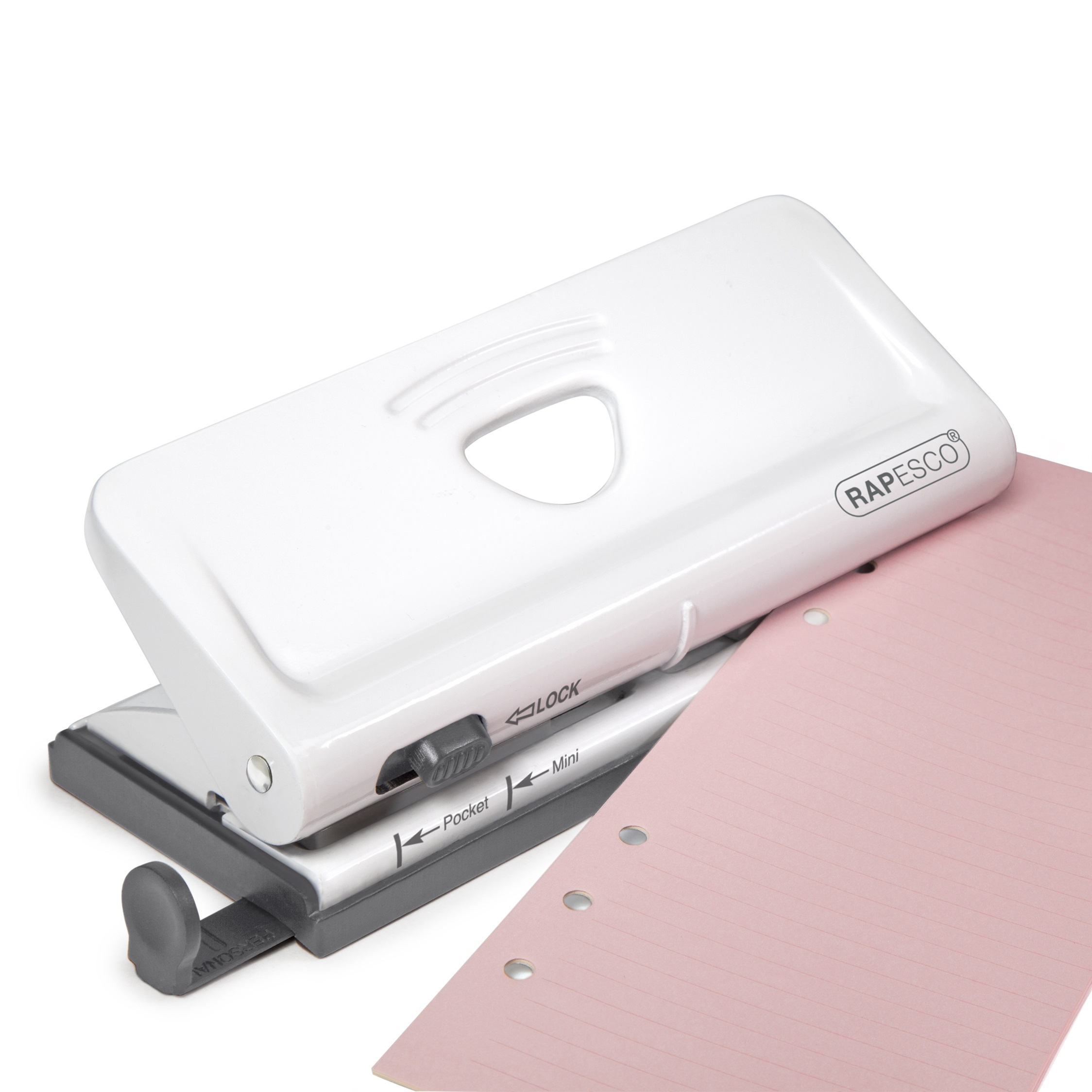 Adjustable 6-Hole Organiser/ Diary Punch - White - immagine 3