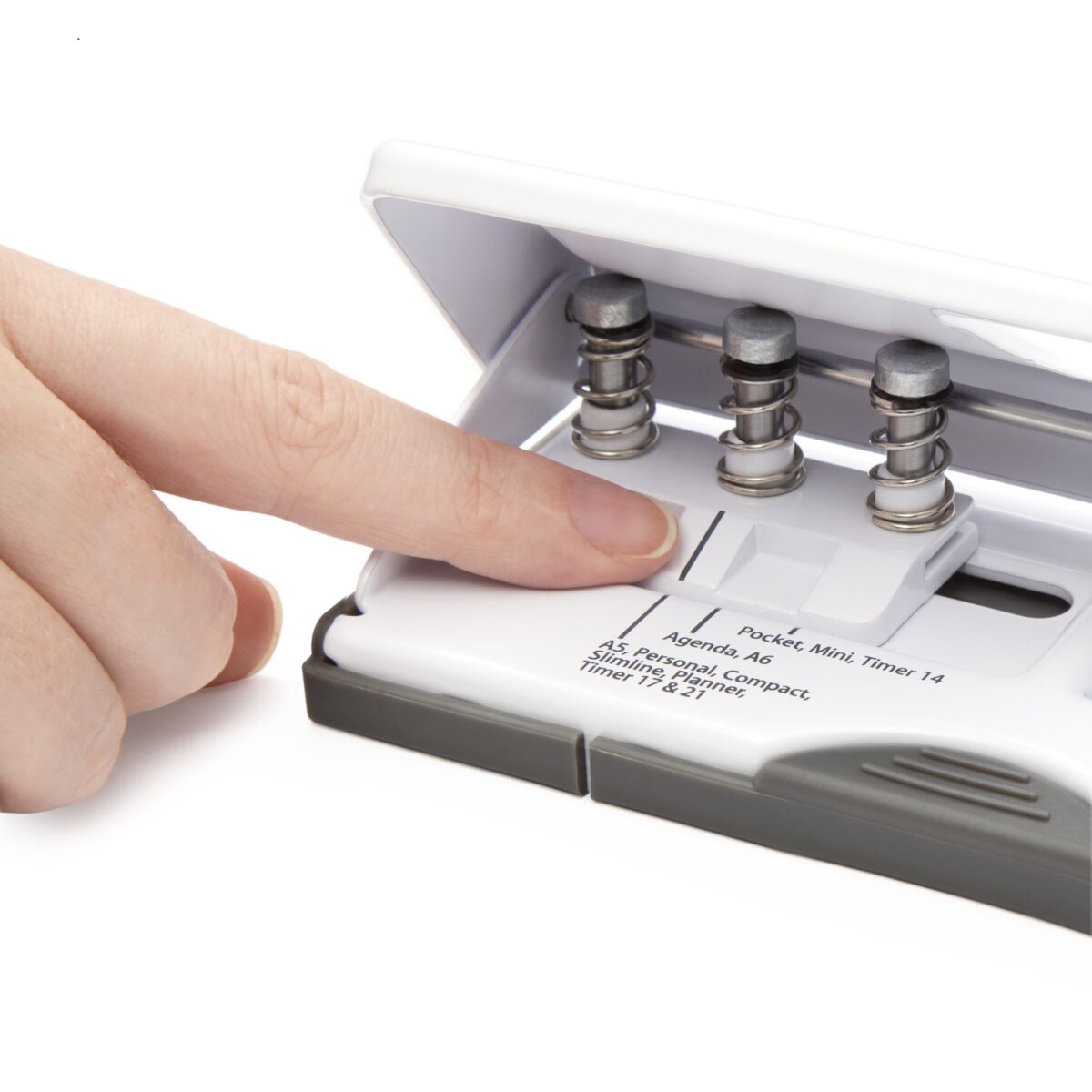 Adjustable 6-Hole Organiser/ Diary Punch - White - immagine 6