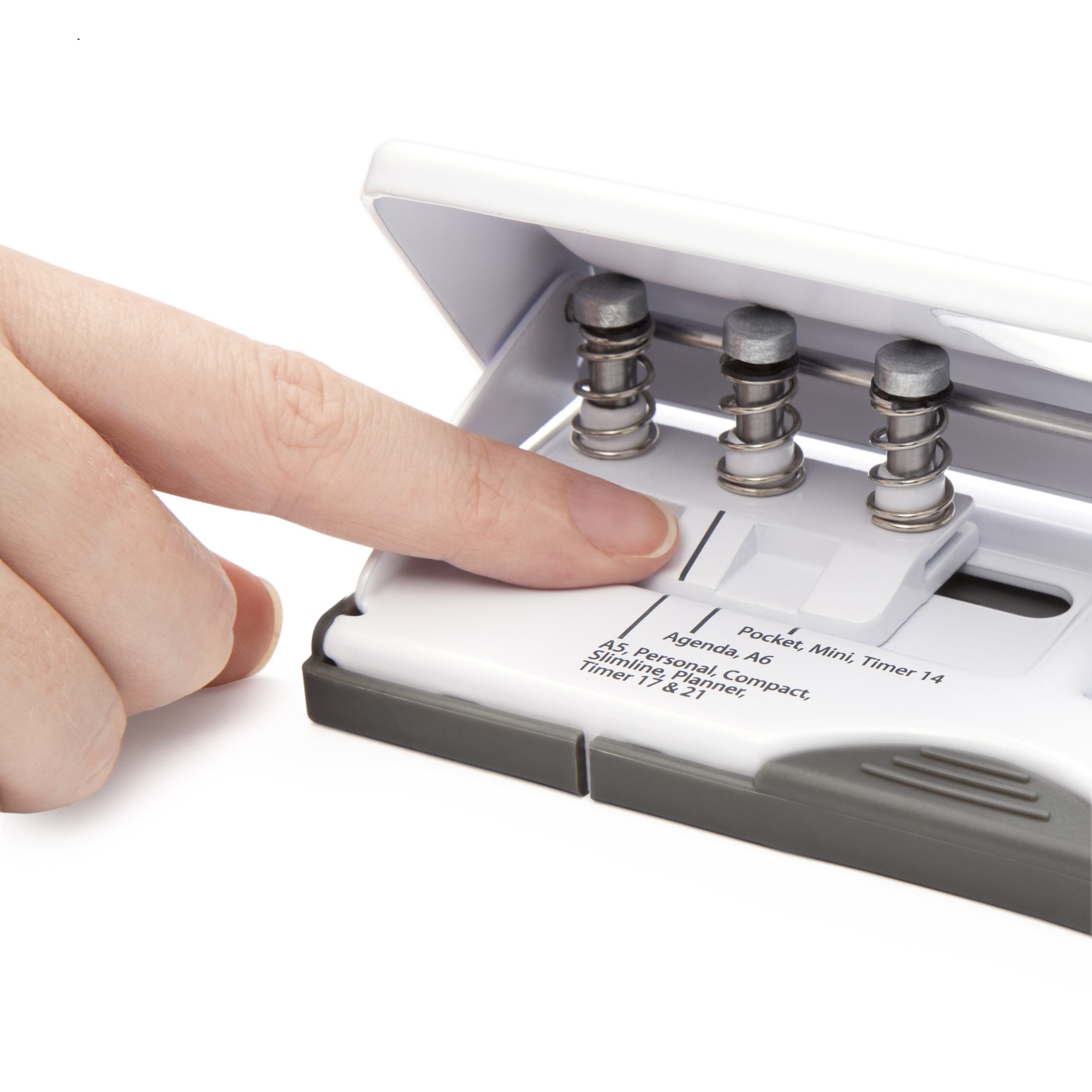 Adjustable 6-Hole Organiser/ Diary Punch - White - immagine 6