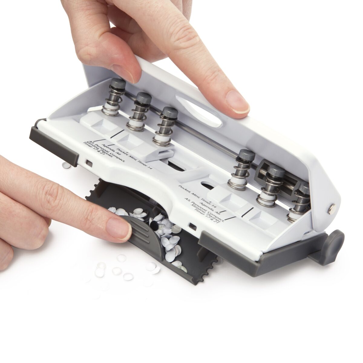 Adjustable 6-Hole Organiser/ Diary Punch - White - immagine 2