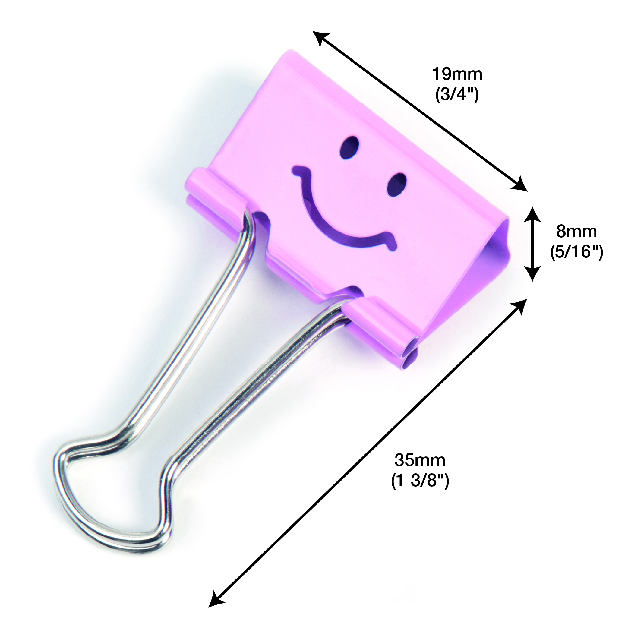 19mm Assorted Faces Foldback Clips - Candy Pink - Pack of 20 - immagine 2