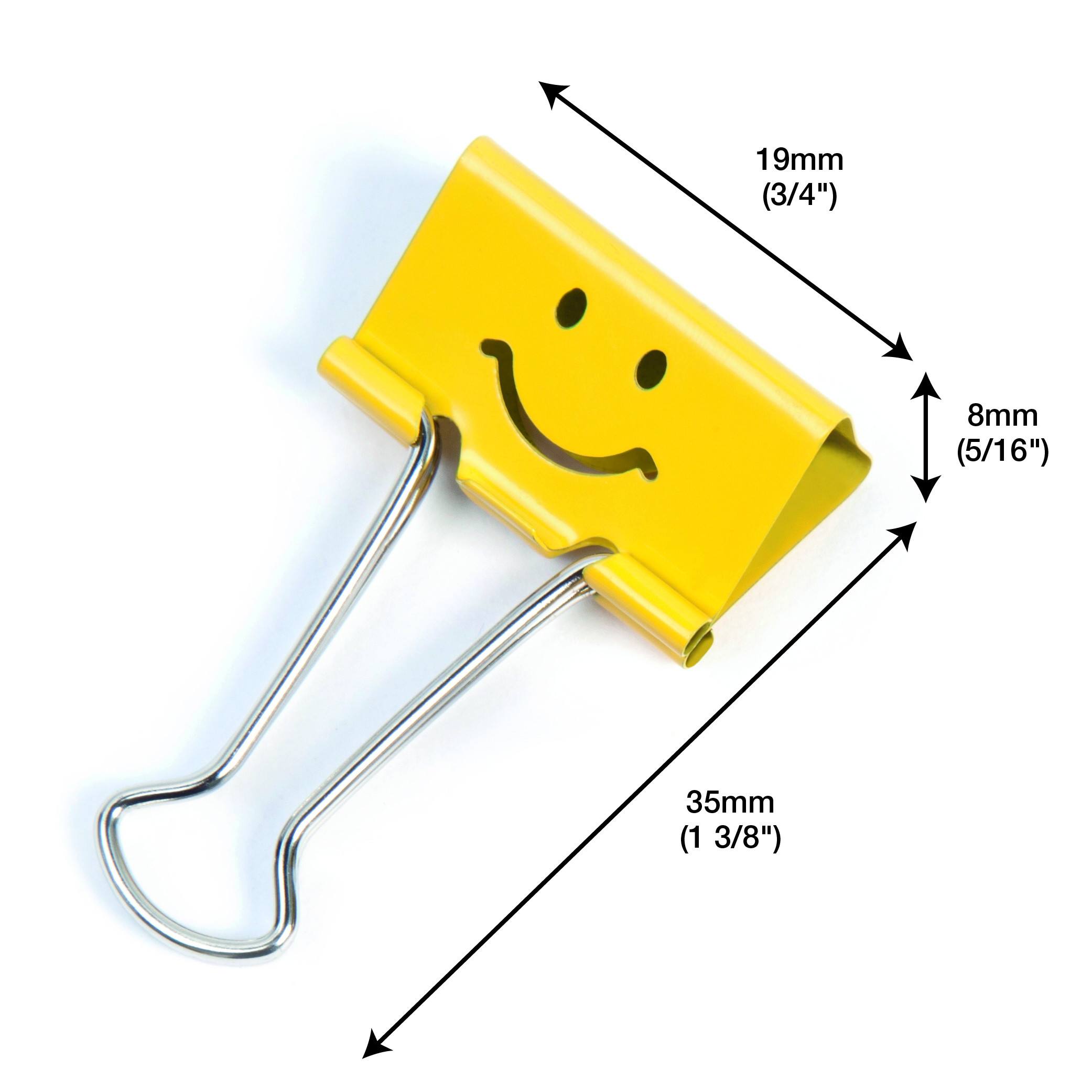 19mm Assorted Faces Foldback Clips - Yellow - Pack of 20 - immagine 4