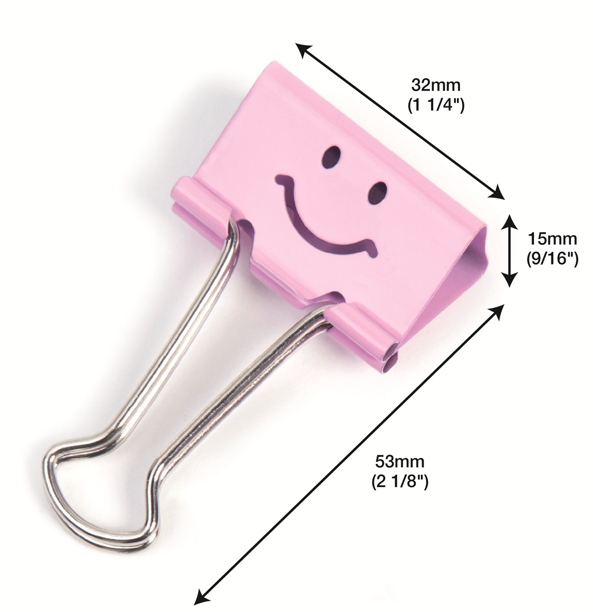 32mm Assorted Faces Foldback Clips - Candy Pink - Pack of 20 - immagine 4