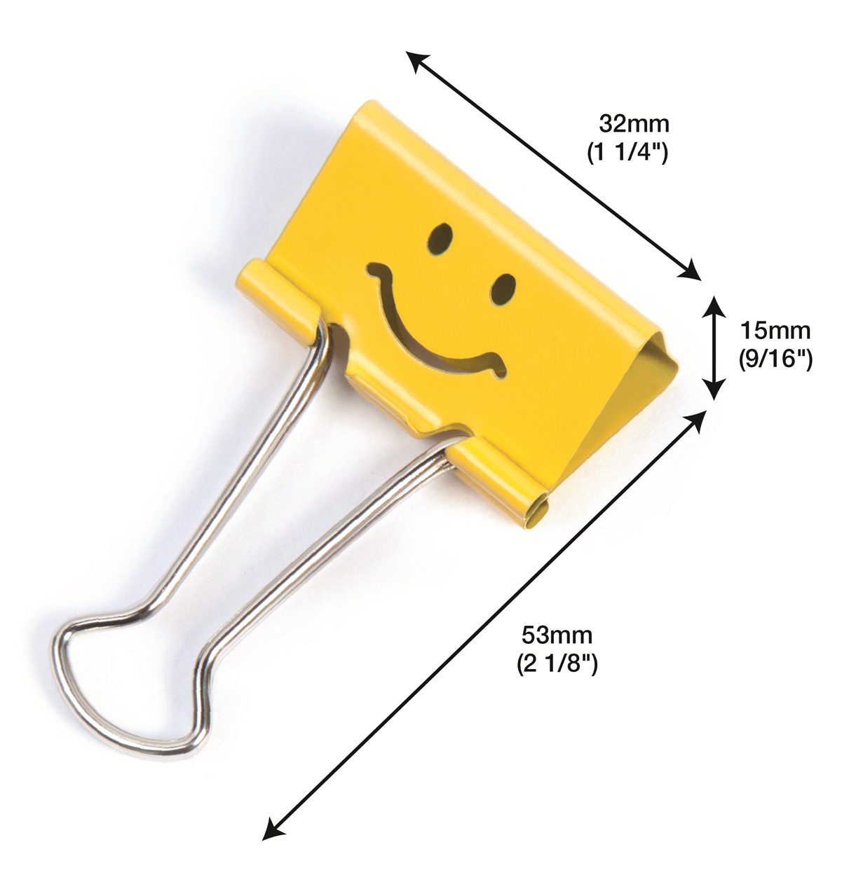 32mm Assorted Faces Foldback Clips - Yellow - Pack of 20 - immagine 4