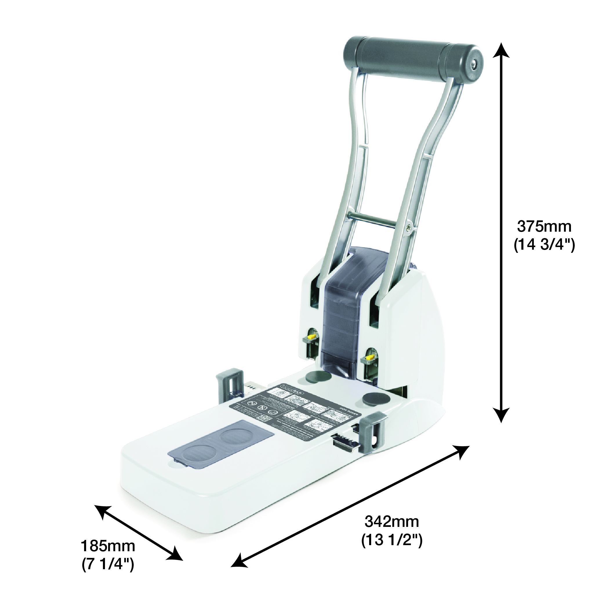 ECO P2200 Heavy Duty Less Effort 2-Hole Punch - Soft White - immagine 2