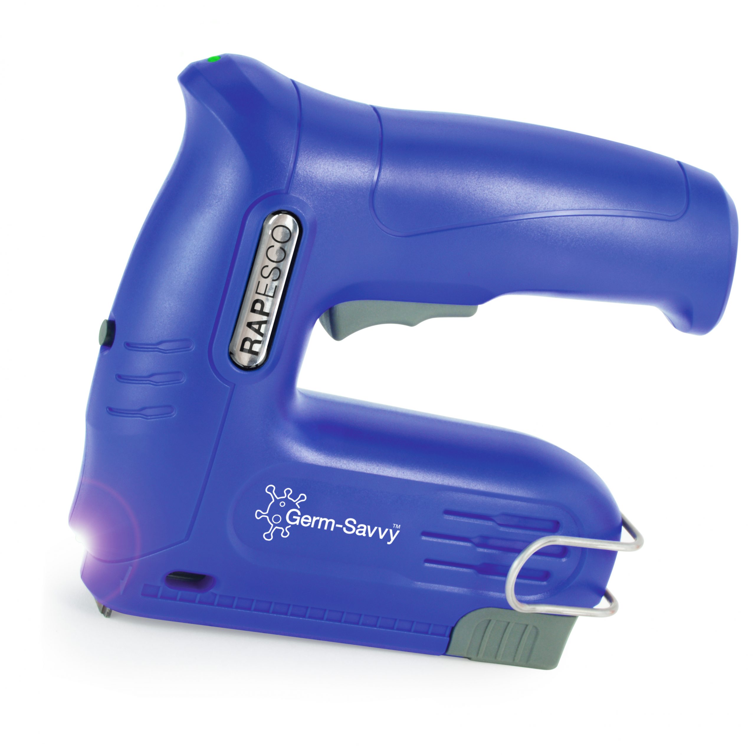 Germ-Savvy® Antibacterial T12-USB Cordless Electric Staple Gun - Blue