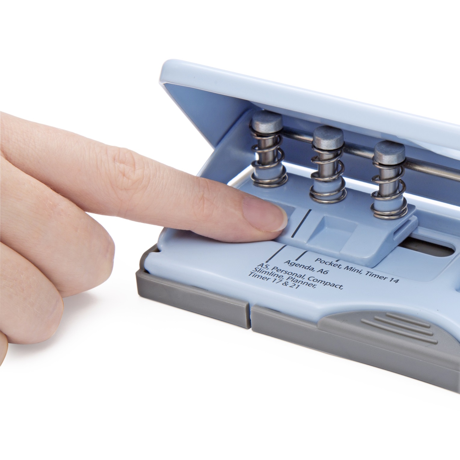 Adjustable 6-Hole Organiser/ Diary Punch - Powder Blue - immagine 6