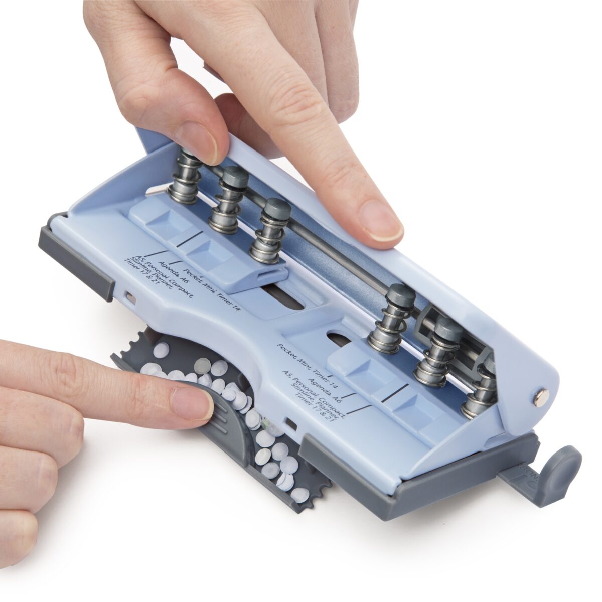 Adjustable 6-Hole Organiser/ Diary Punch - Powder Blue - immagine 5