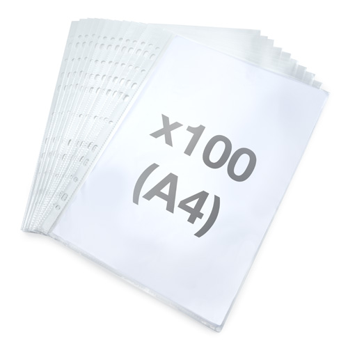 ECO GRS Recycled Punch Pockets A4 - Clear - Pack of 100