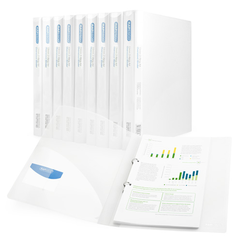 25mm 2-Ring Binder A4 - Clear - Pack of 10