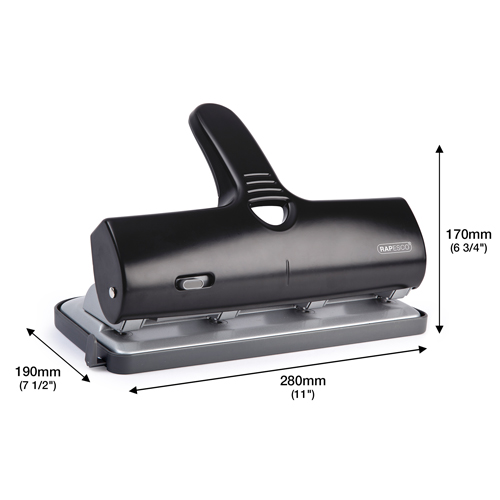 ALU 40 Heavy Duty 4-Hole Punch - Black/Silver - immagine 5