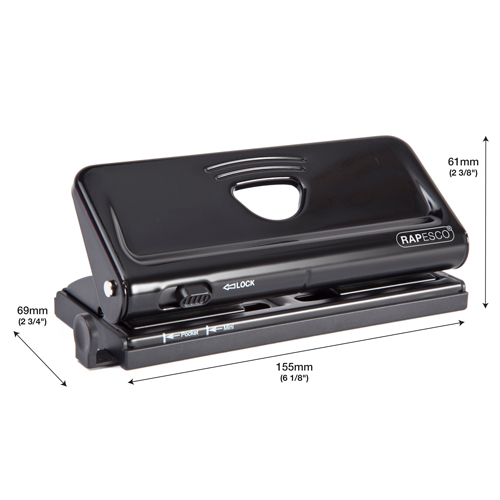 Adjustable 6-Hole Organiser/ Diary Punch - Black - immagine 2
