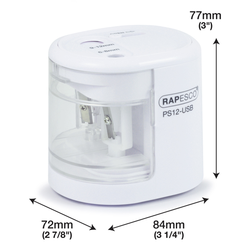 PS12-USB Pencil Sharpener - White - immagine 6