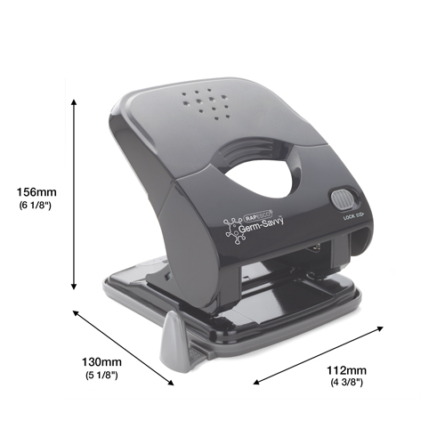 Germ-Savvy® Antibacterial ECO Less Effort Stapler & Hole Punch Set - Charcoal - immagine 3