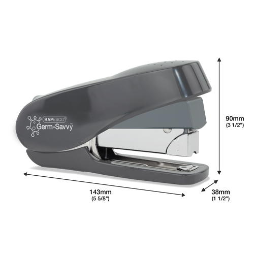 Germ-Savvy® Antibacterial ECO Less Effort Stapler & Hole Punch Set - Charcoal - immagine 2