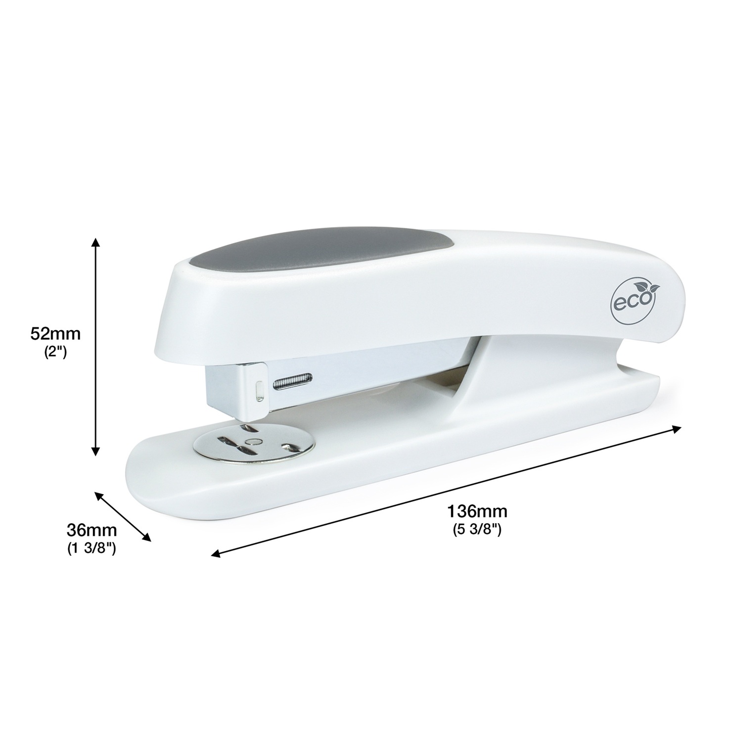 Germ-Savvy® Antibacterial ECO Sting Ray Half Strip Stapler and 1000 24/6 mm Staples - Soft White - immagine 6