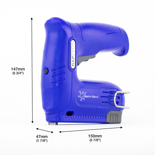 Germ-Savvy® Antibacterial T12-USB Cordless Electric Staple Gun - Blue - immagine 6