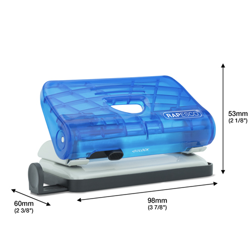 Mini Bug Stapler, Staples and Punch Set – Blue Transparent - immagine 2