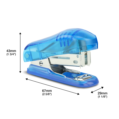 Mini Bug Stapler, Staples and Punch Set – Blue Transparent - immagine 3