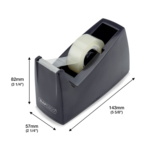Business Pack: 4 Germ-Savvy®Antibacterial 300 Tape Dispensers and 4 Clear Tape Rolls – Black - immagine 5