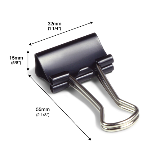 32mm Foldback Clips - Black - Pack of 10 - immagine 4
