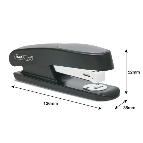 Business Pack: 6 Germ-Savvy® Antibacterial ECO Sting Ray Half Strip Staplers and 6 Boxes of 1000 24/6 mm Staples - Black - immagine 2